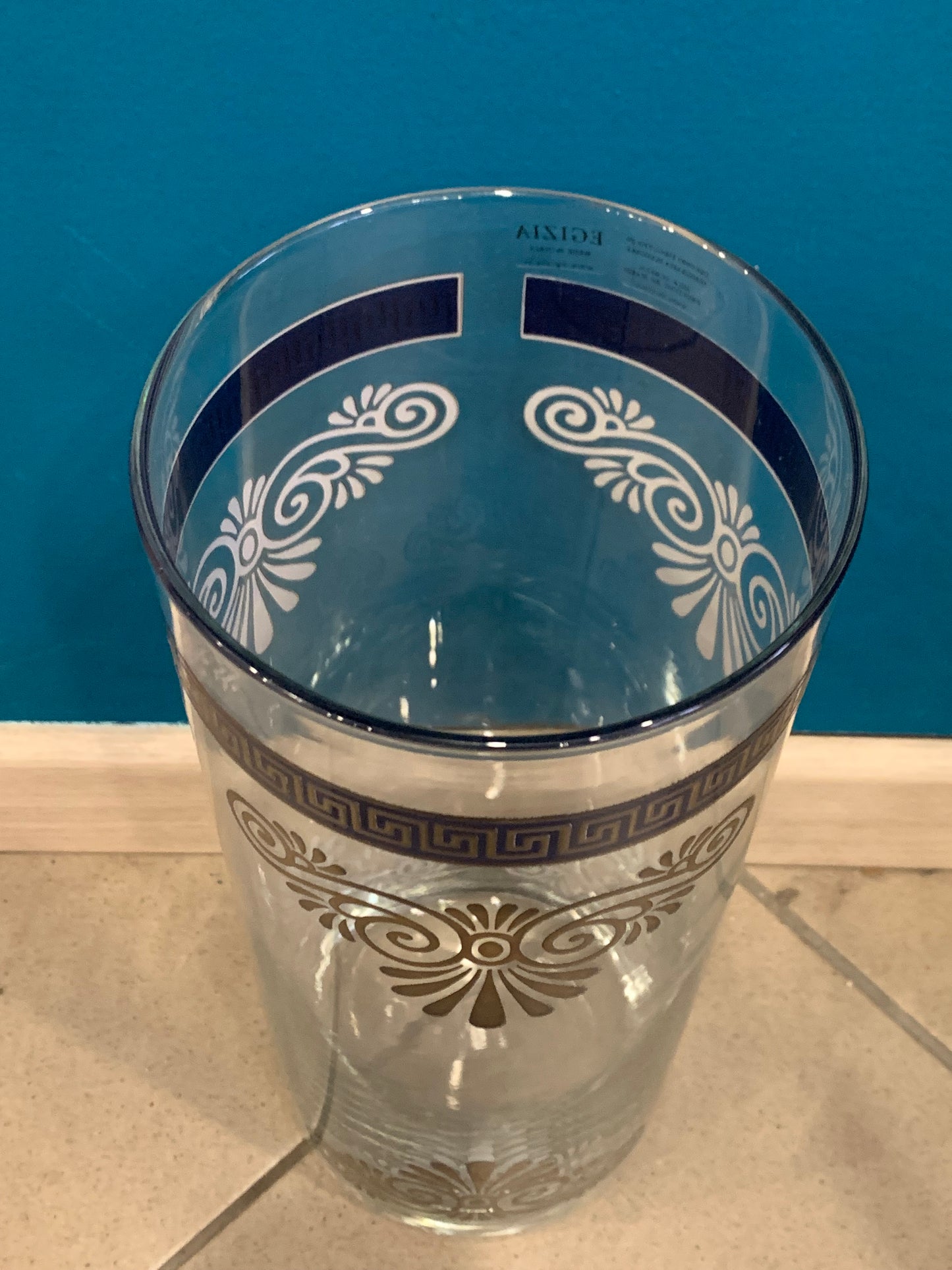 Vaso Cilindrico Egizia Decorato A Mano