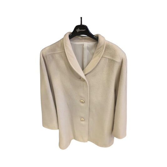 Cappotto Donna Vintage Misto Lana Panna