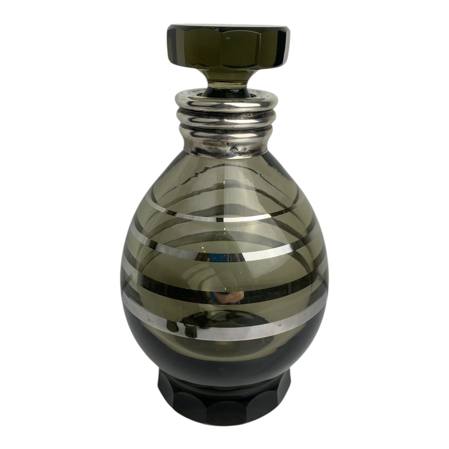 Set Bottiglia + Bicchieri Mid Century Vetro Fume