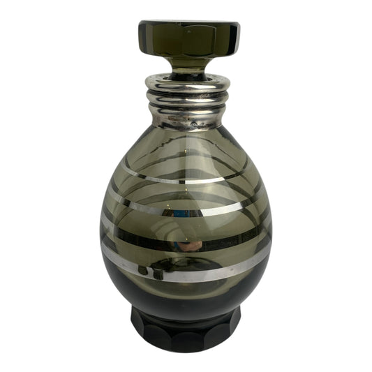 Set Bottiglia + Bicchieri Mid Century Vetro Fume