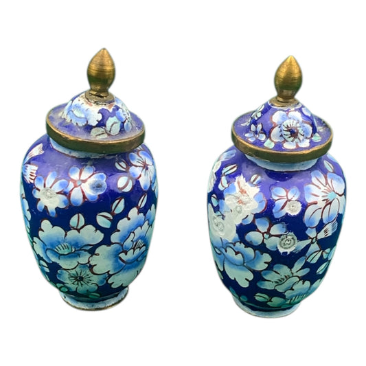 Coppia Vasetti Mignon Cloisonne