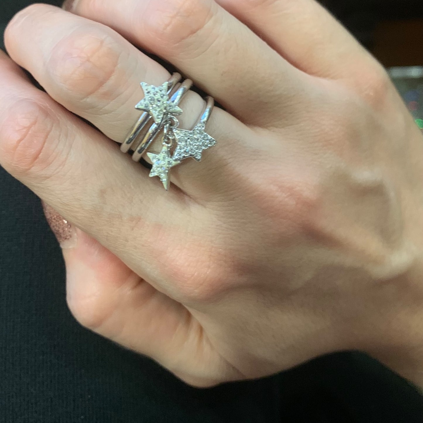 Tris Anelli Swarovski Stelline