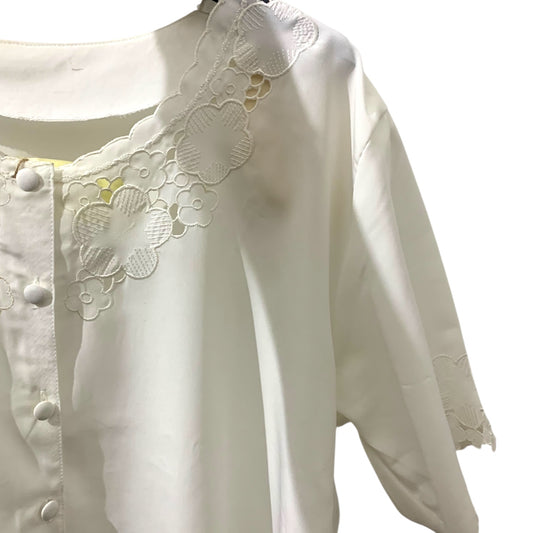 Blusa Donna Vintage Bianca Traforata