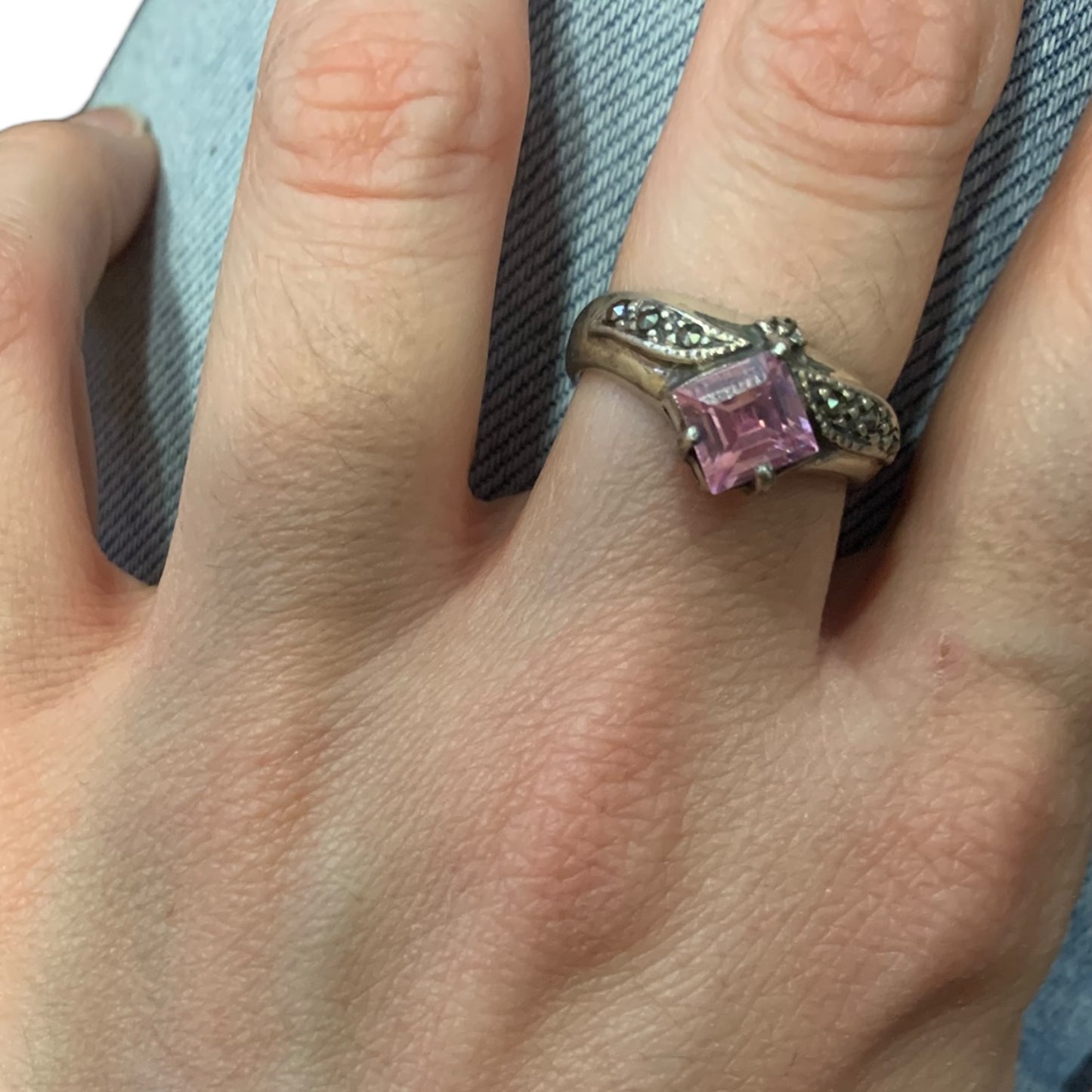 Anello Donna Vintage Pietra Rosa