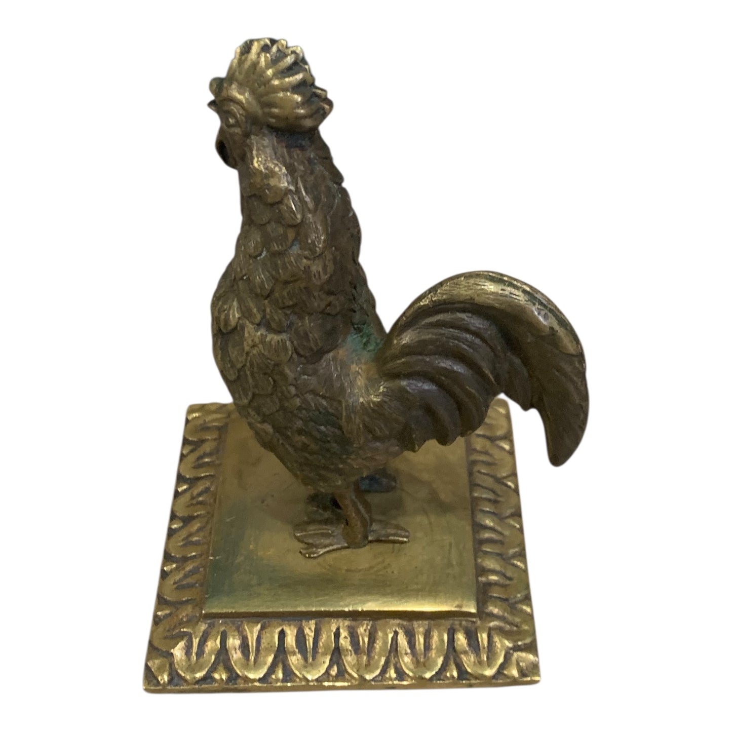 Scultura Vintage Metallo Gallo
