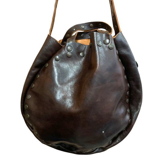 Borsa A Spalla Vintage Cuoio Borchie