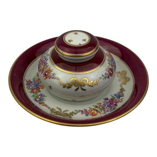 Calamaio + Piattino Ceramica Limoges