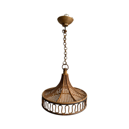 Lampadario Mid Centrury Paglia Di Vienna