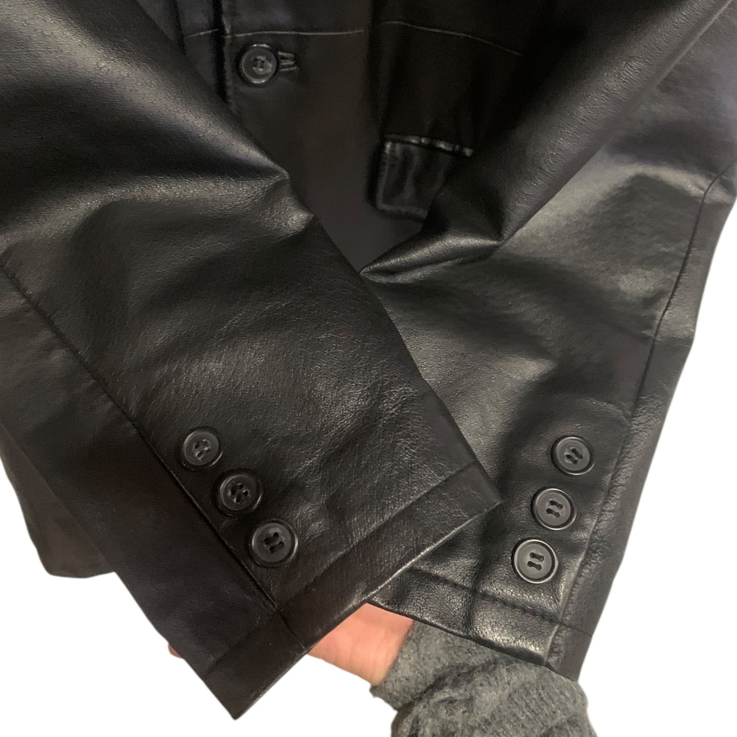 Cappotto Vintage Conbipel Pelle Nero