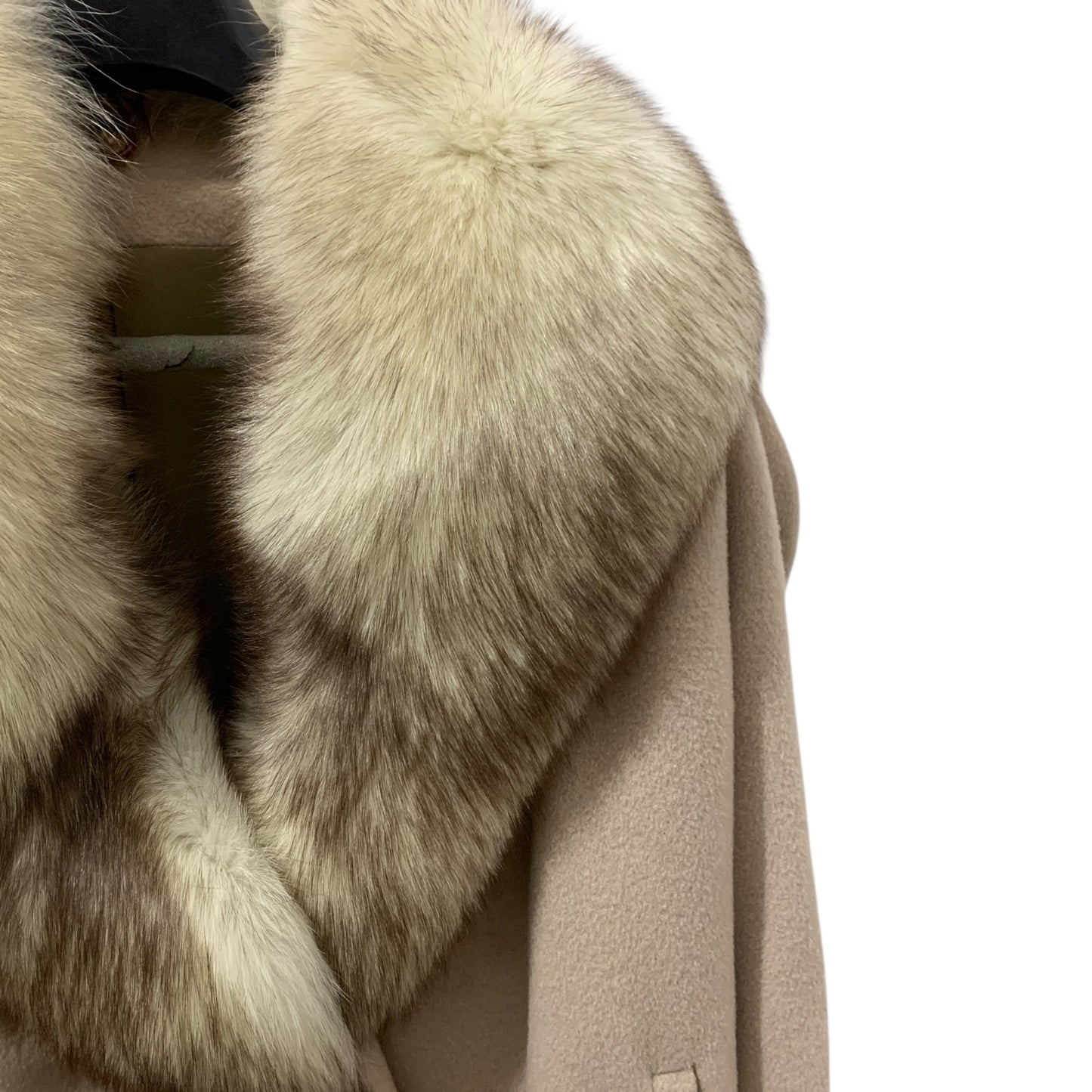 Cappotto Donna Vintage Lana  Collo Pelliccia Volpe