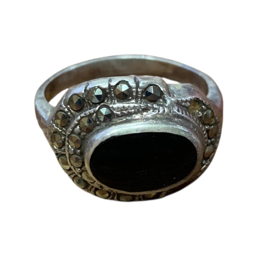 Anello Donna Vintage Pietra Nera