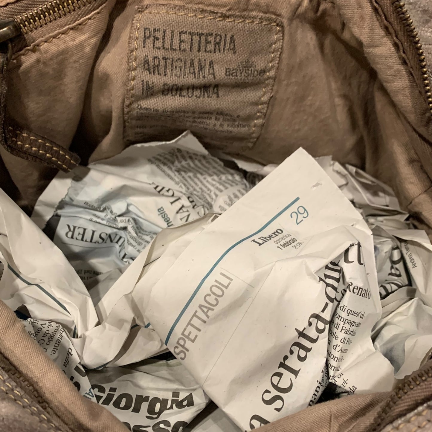 Borsa Tracolla Bayside Pelle Grigio Effetto Rovinato