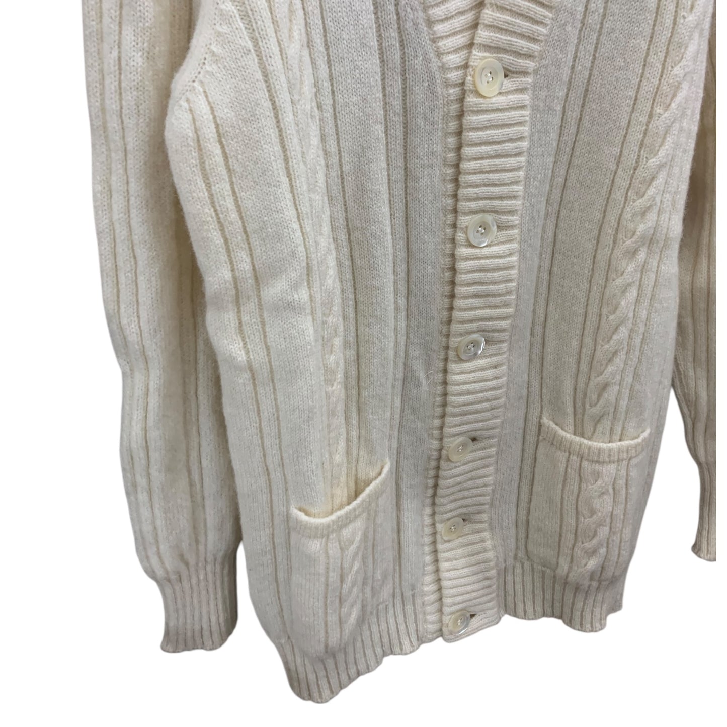 Cardigan Donna Vintage Lana Bianco