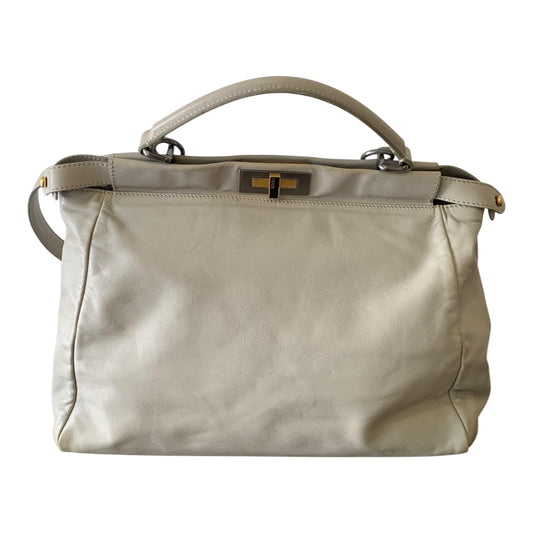 Borsa Donna Vintage Fendi Peekaboo Pelle Tortora