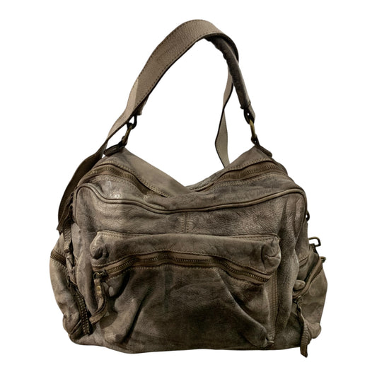Borsa Tracolla Bayside Pelle Grigio Effetto Rovinato