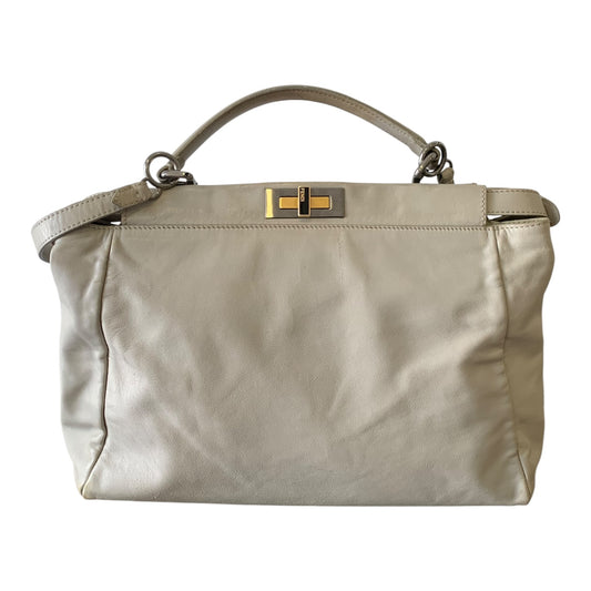 Borsa Donna Vintage Fendi Peekaboo Pelle Tortora