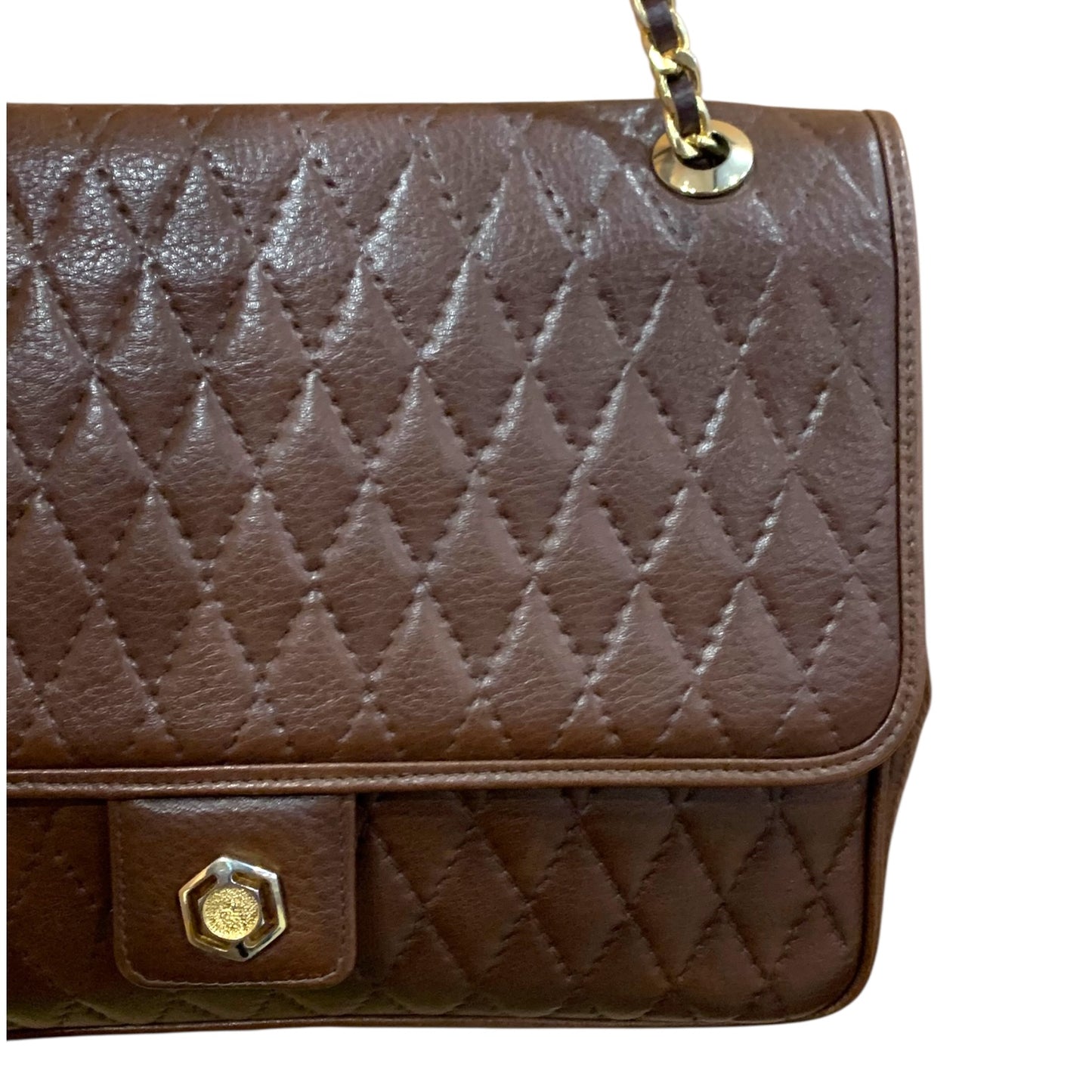 Borsa Donna Vintage Pelle Trapuntata Marrone