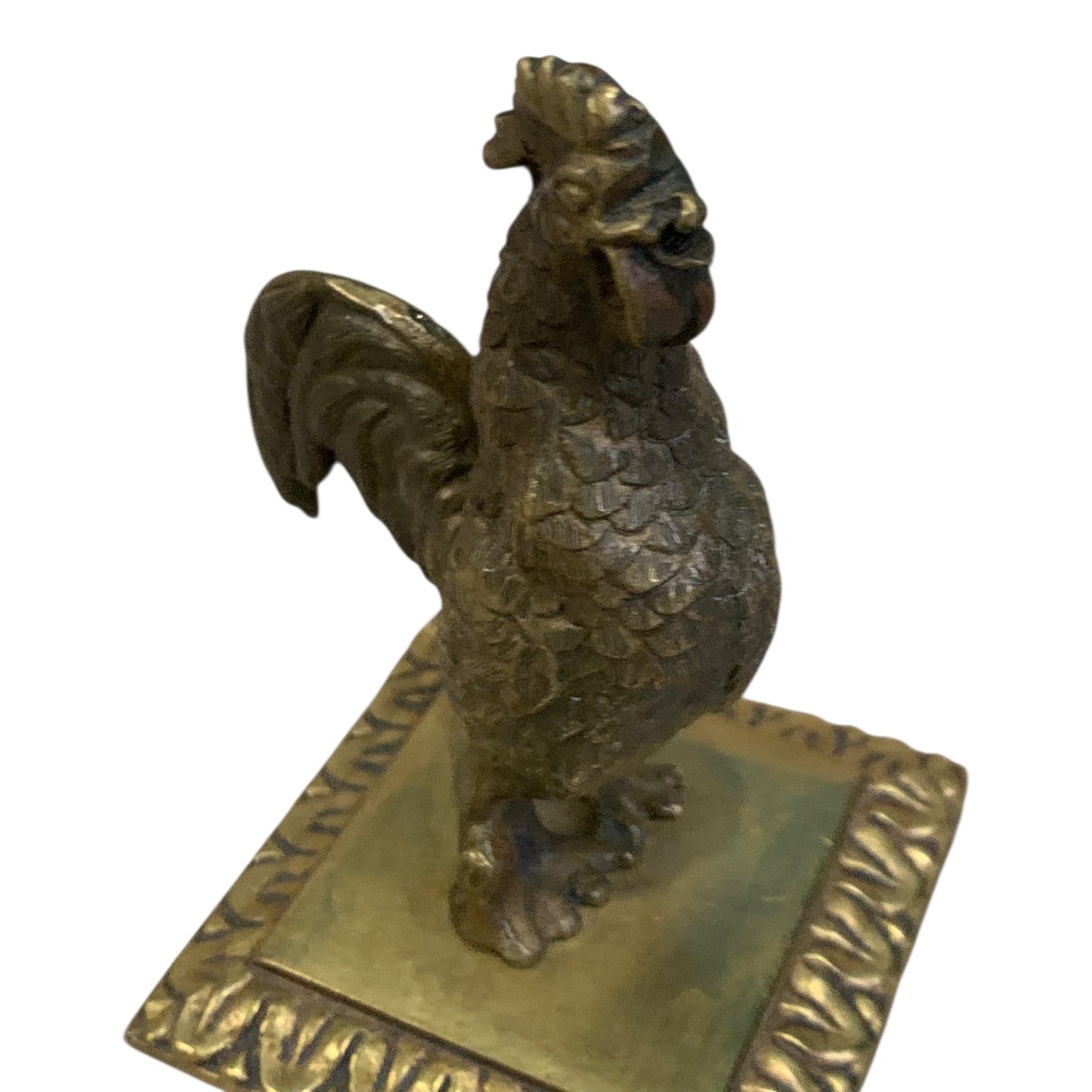 Scultura Vintage Metallo Gallo