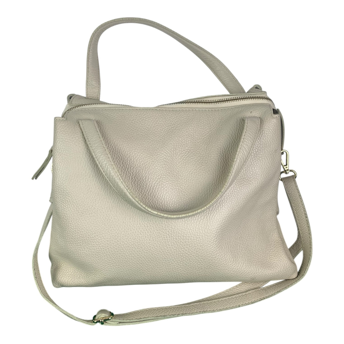 Borsa Tracolla Vera Pelle Panna