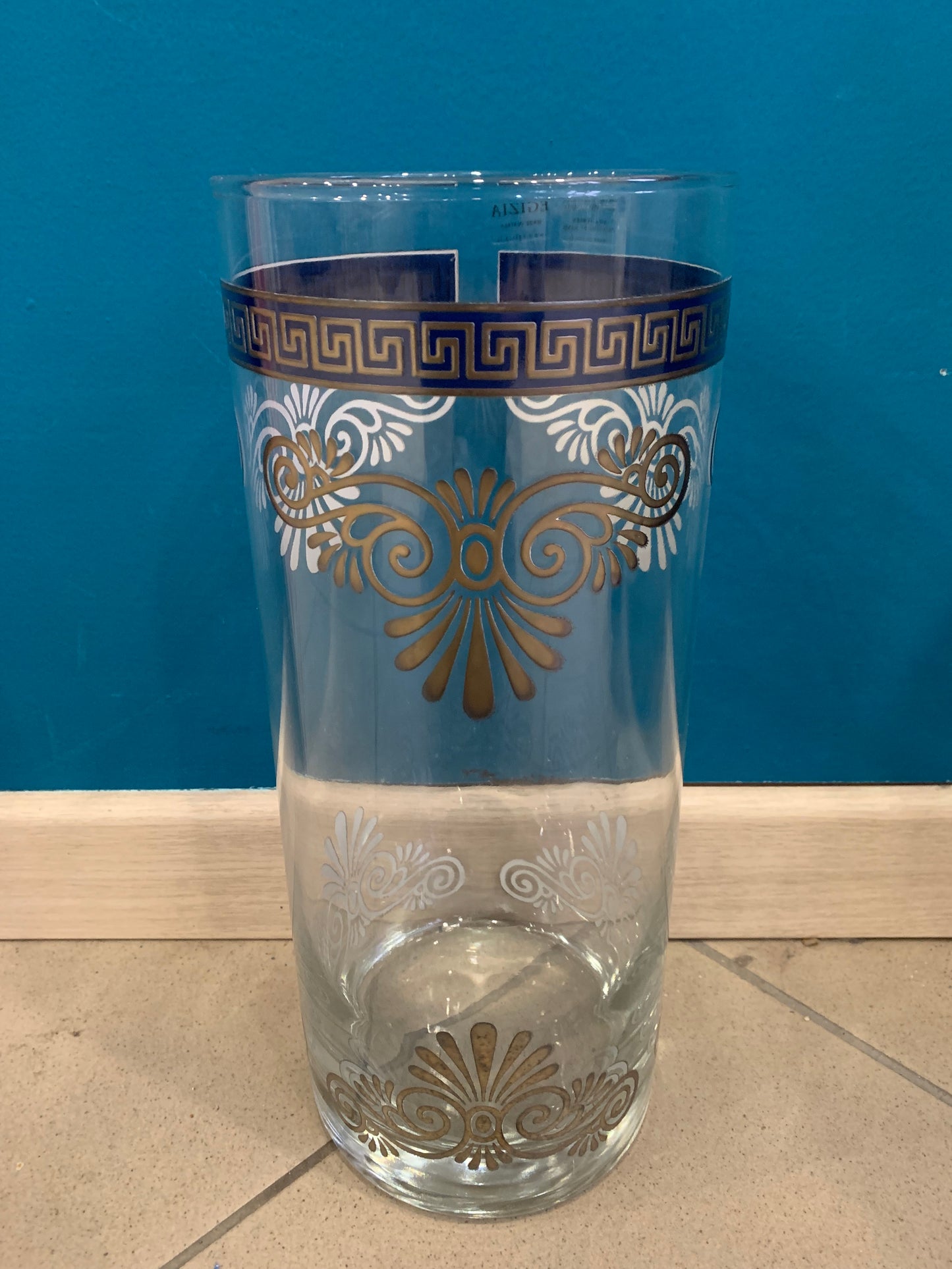 Vaso Cilindrico Egizia Decorato A Mano