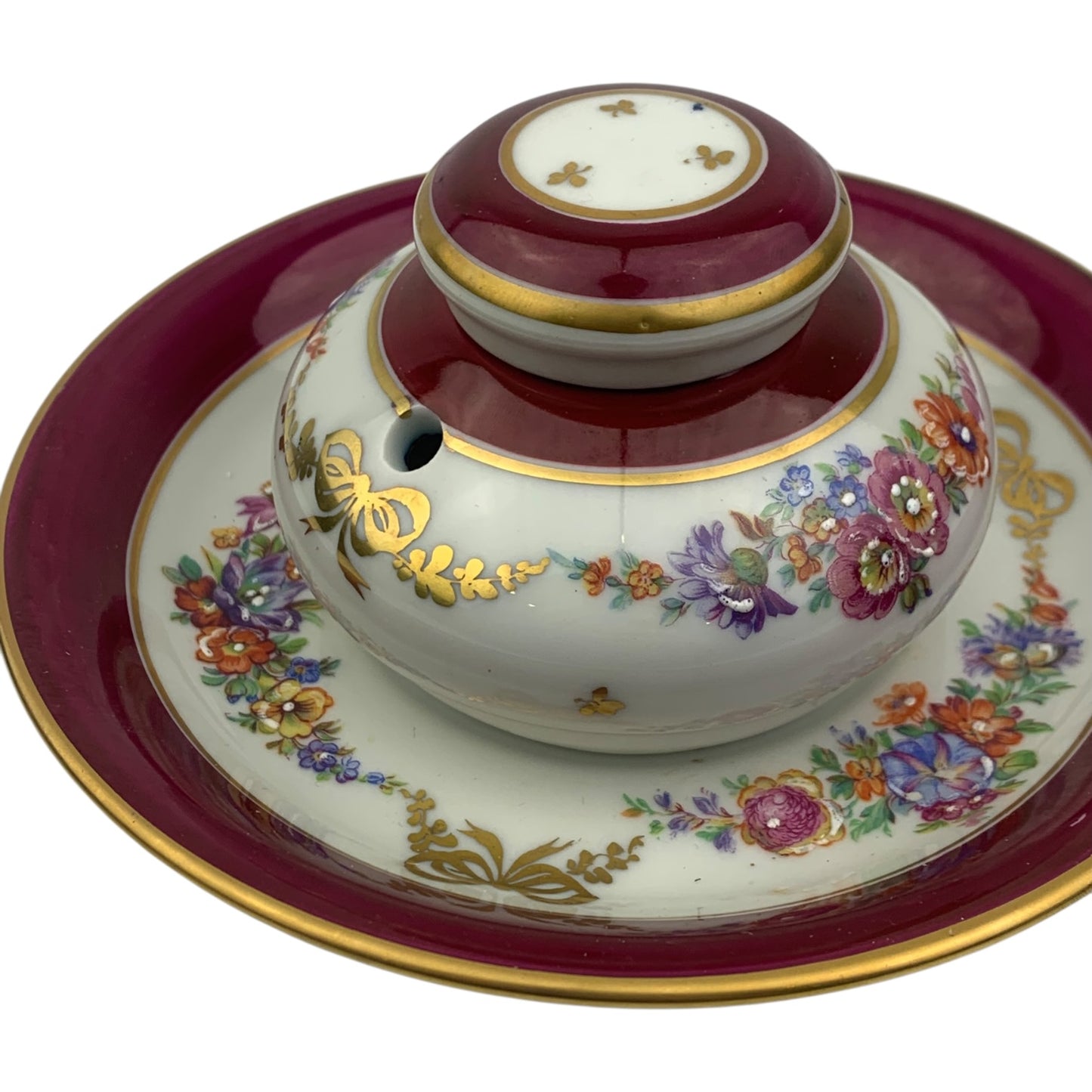 Calamaio + Piattino Ceramica Limoges