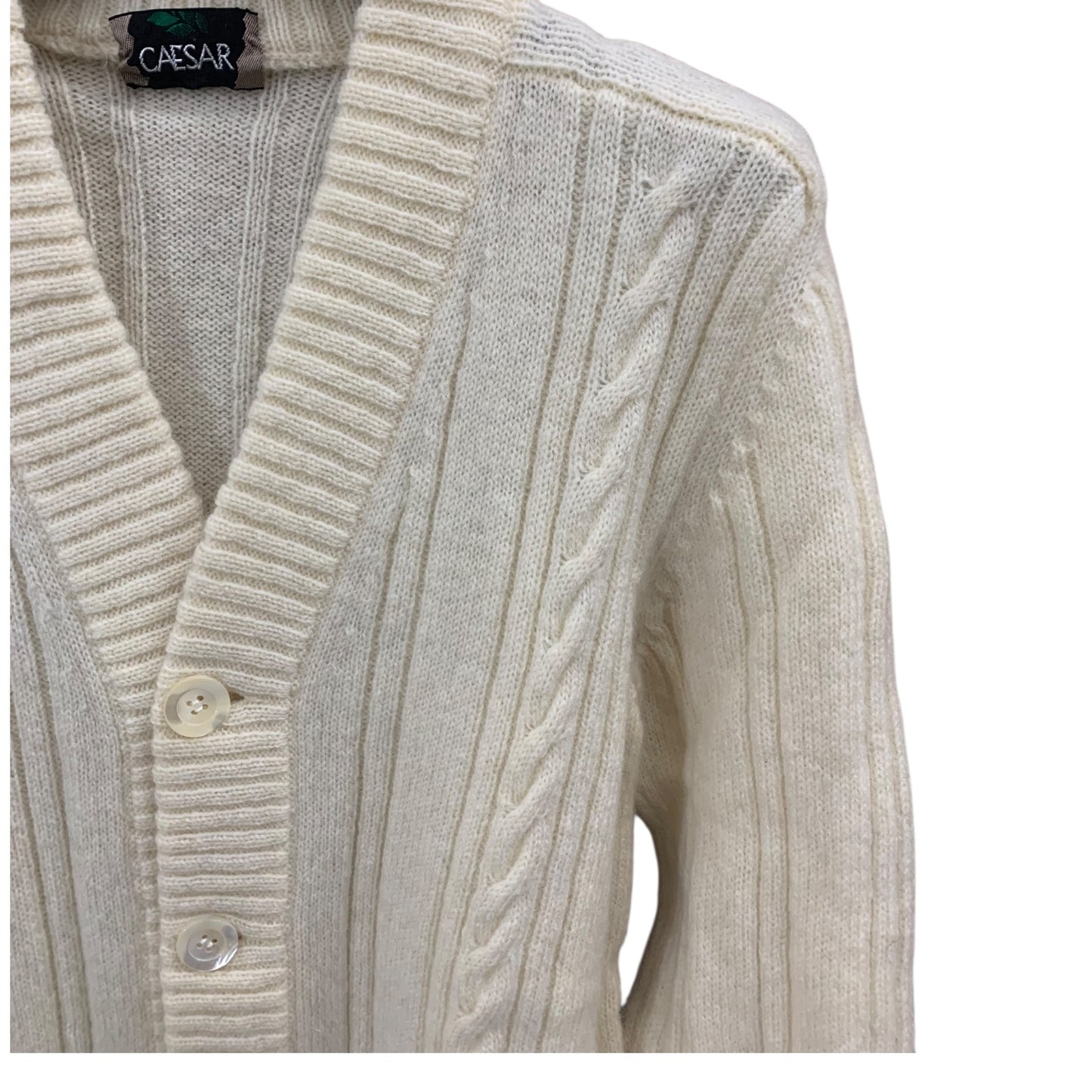 Cardigan Donna Vintage Lana Bianco