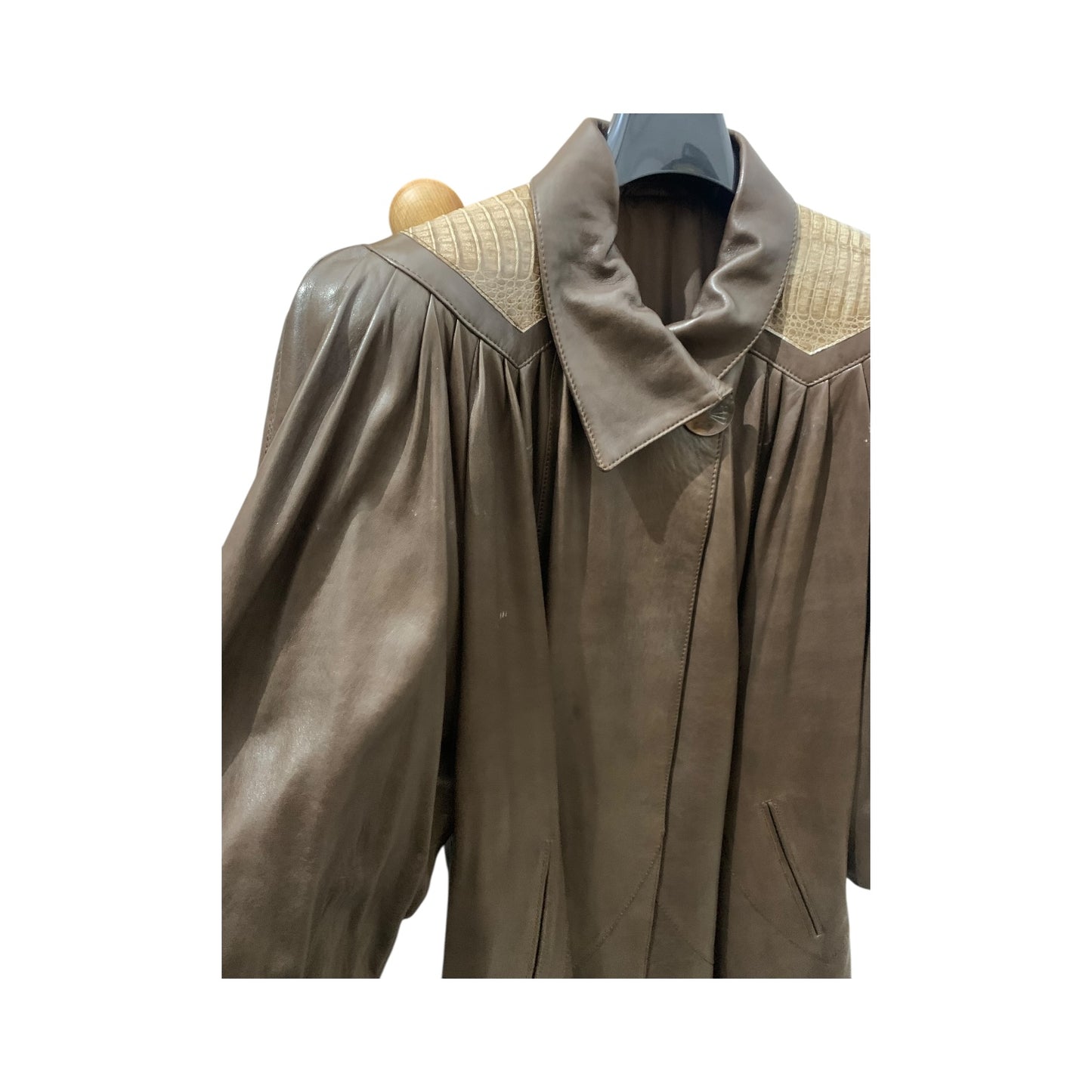 Cappotto Donna Vintage Anni 80 Pelle