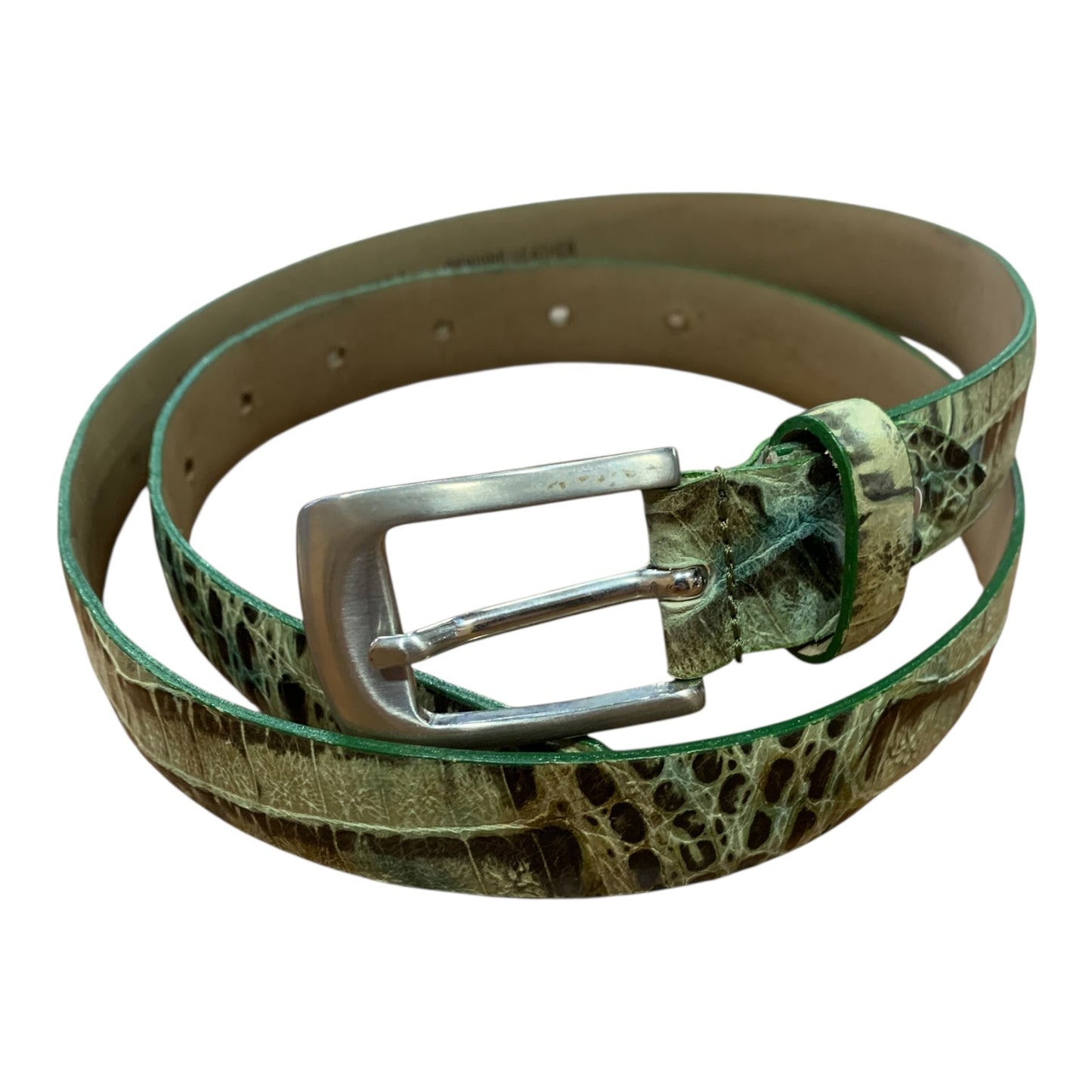 Cintura Donna Vintage Pelle Verde