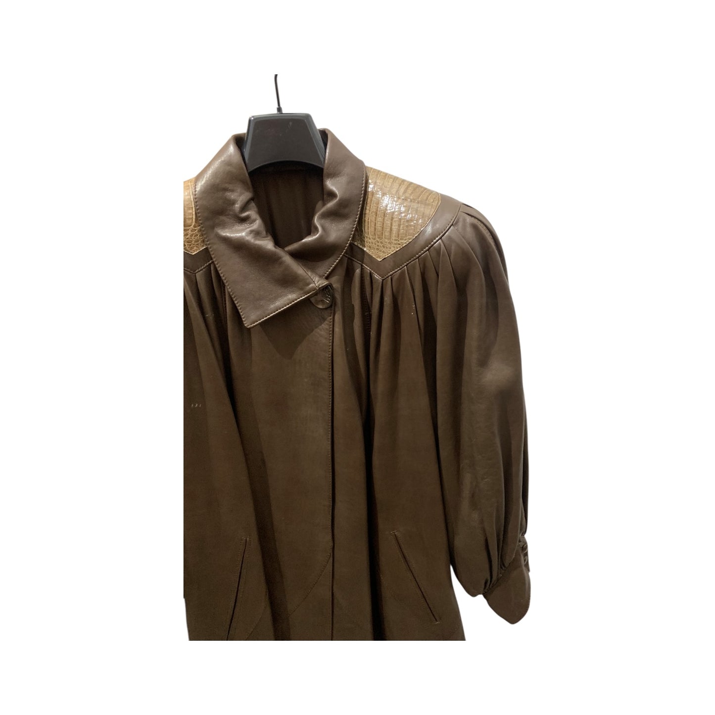 Cappotto Donna Vintage Anni 80 Pelle