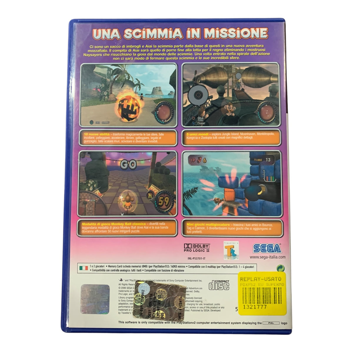 Gioco Ps2 Super Monkey Ball