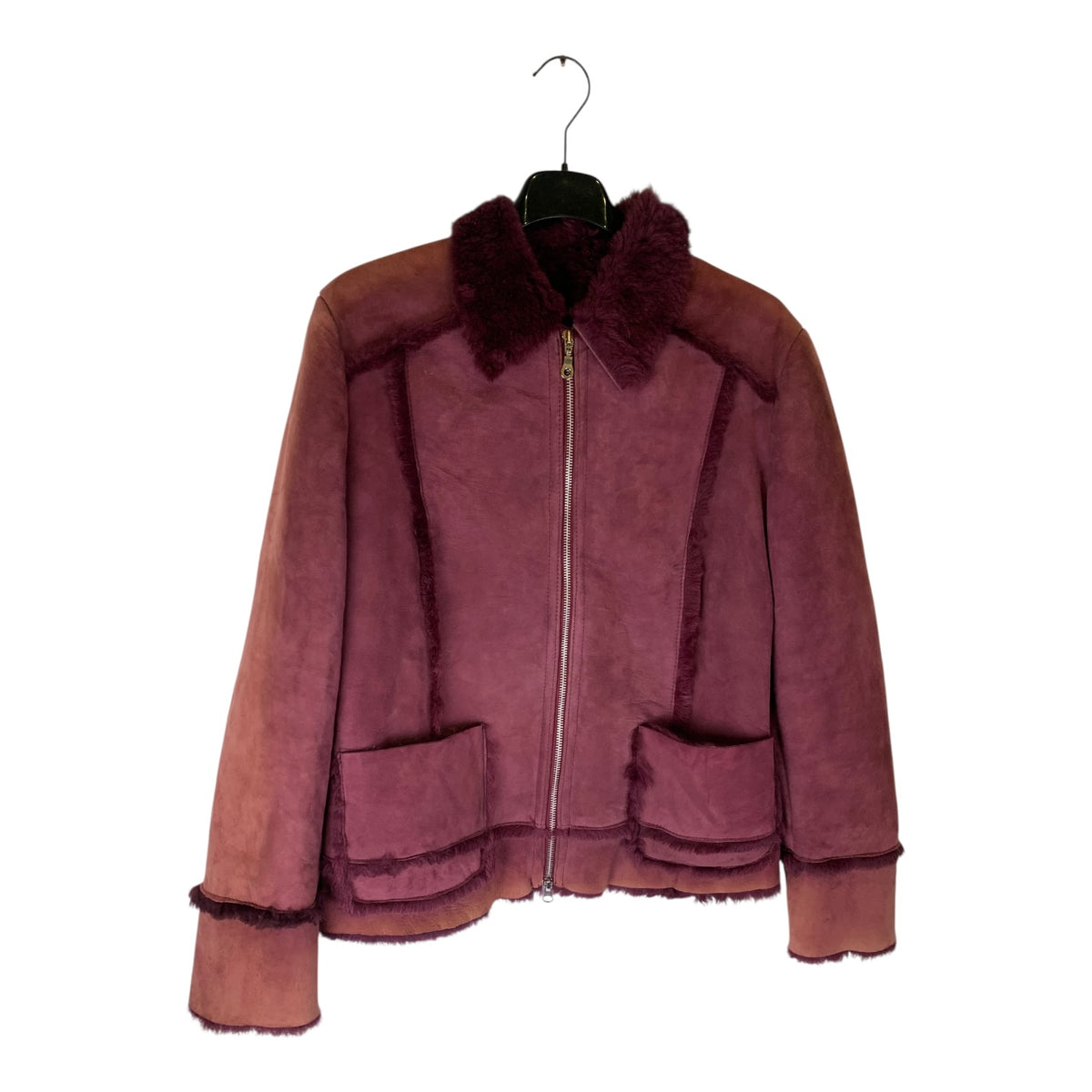 Giacca Donna Pelle Sherling Viola