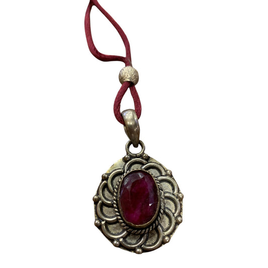Collana Vintage Ciondolo Pietra Dura
