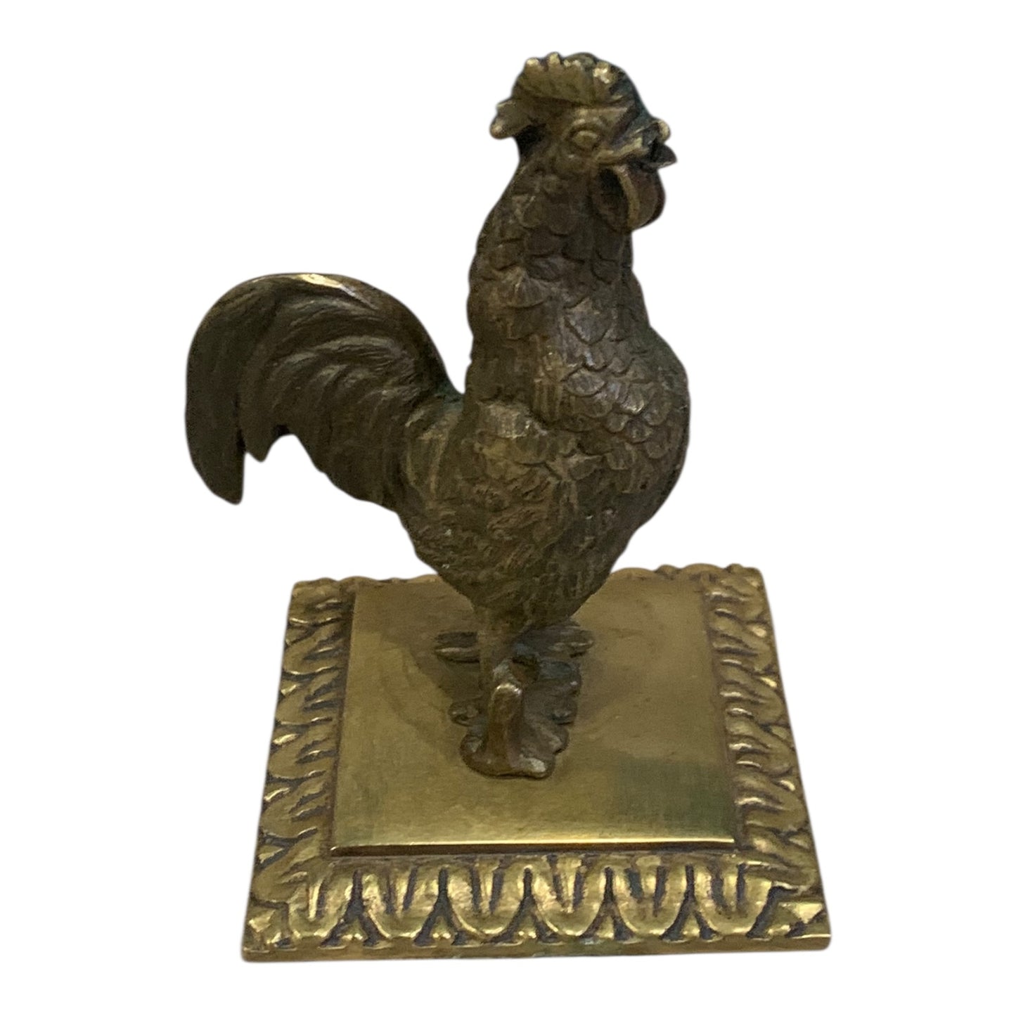 Scultura Vintage Metallo Gallo