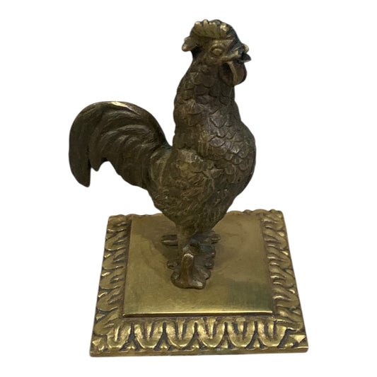 Scultura Vintage Metallo Gallo
