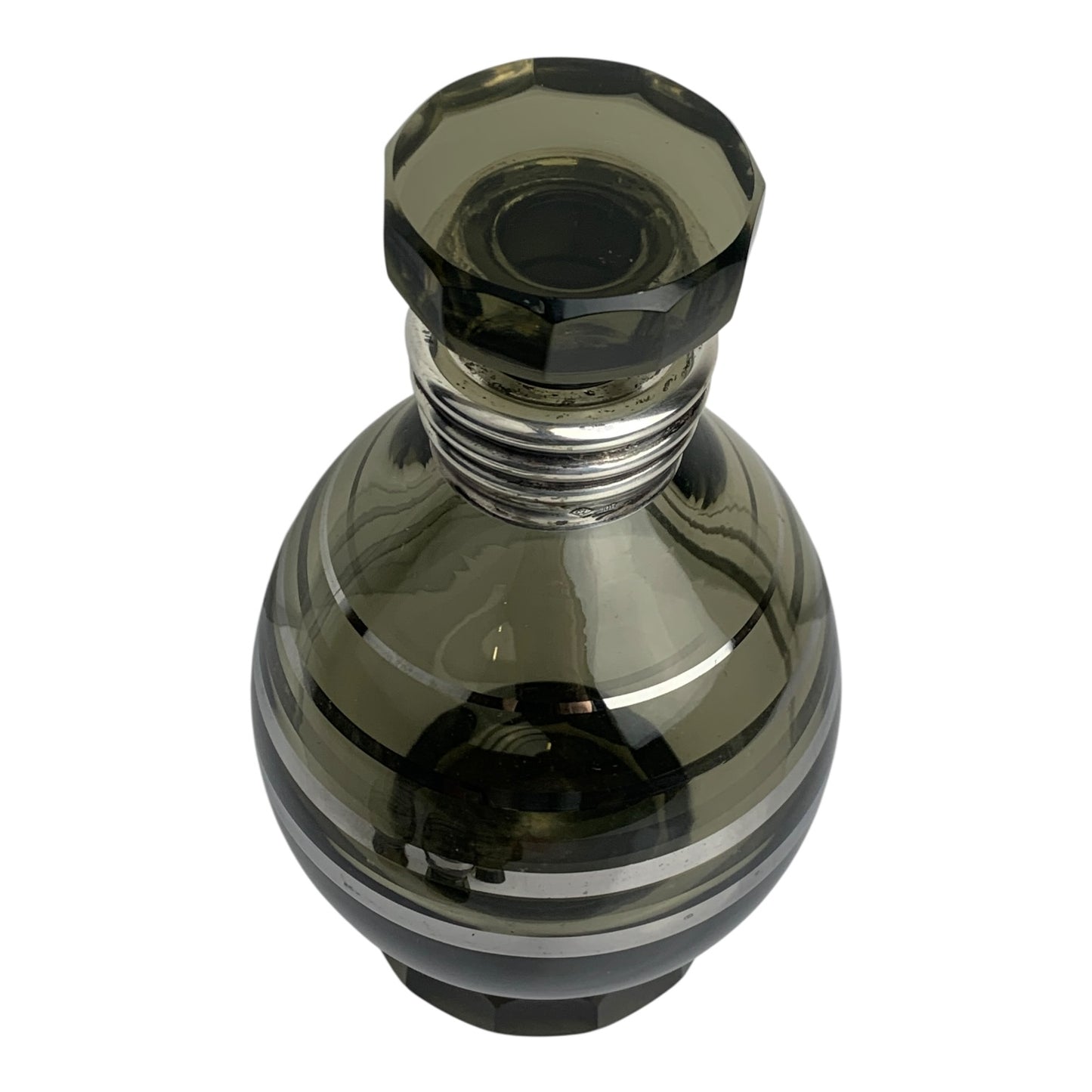 Set Bottiglia + Bicchieri Mid Century Vetro Fume
