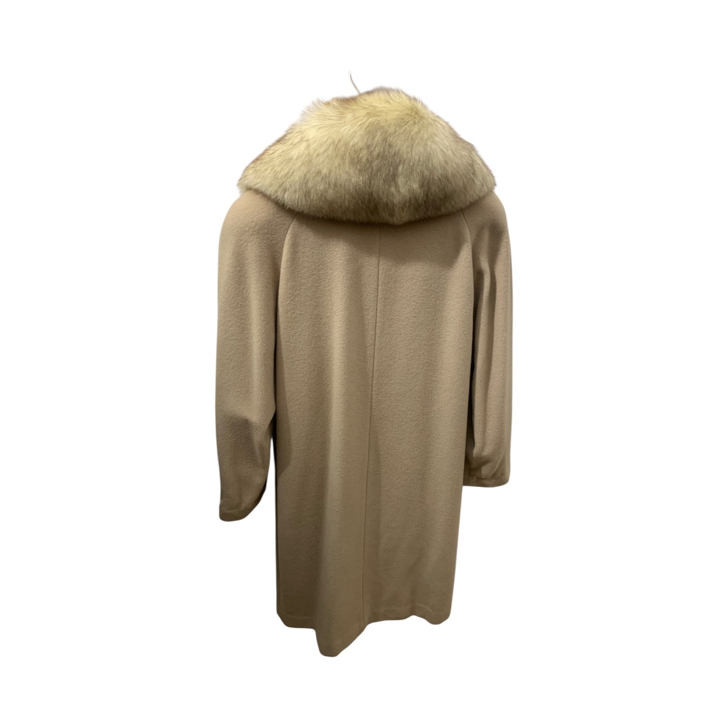 Cappotto Donna Vintage Lana  Collo Pelliccia Volpe