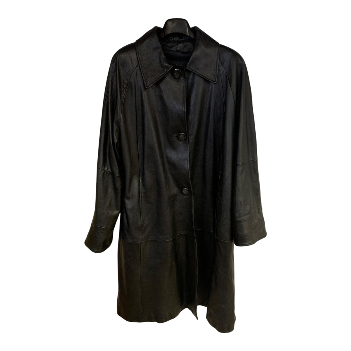 Cappotto Donna Vintage Vera Pelle Nero