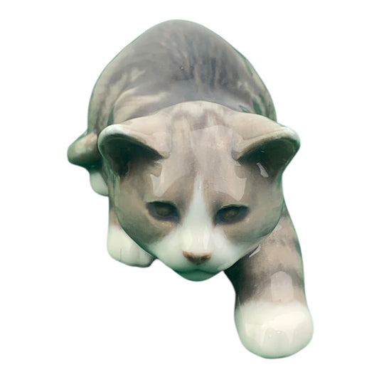 Statuina Gatto Royal Copenhagen Grigio Tigrato