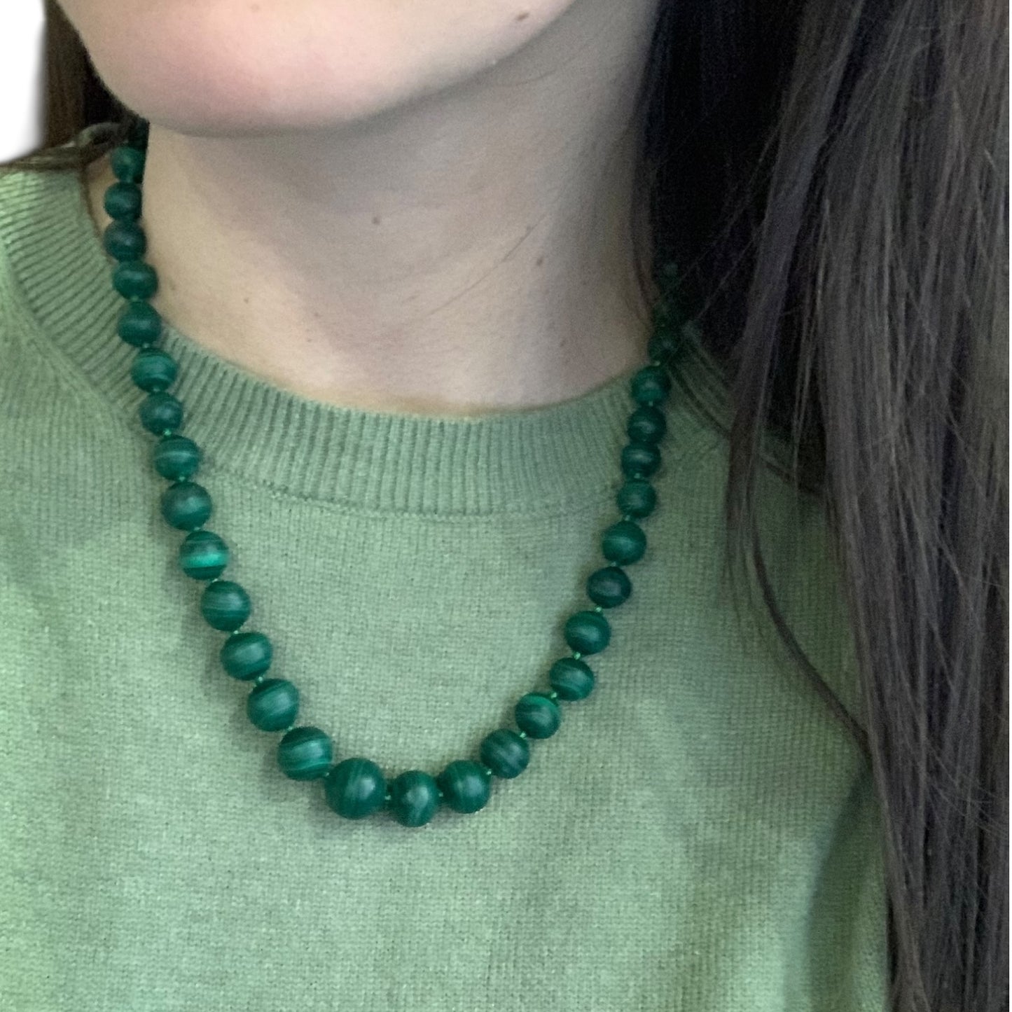 Collana Donna Vintage Malachite Verde