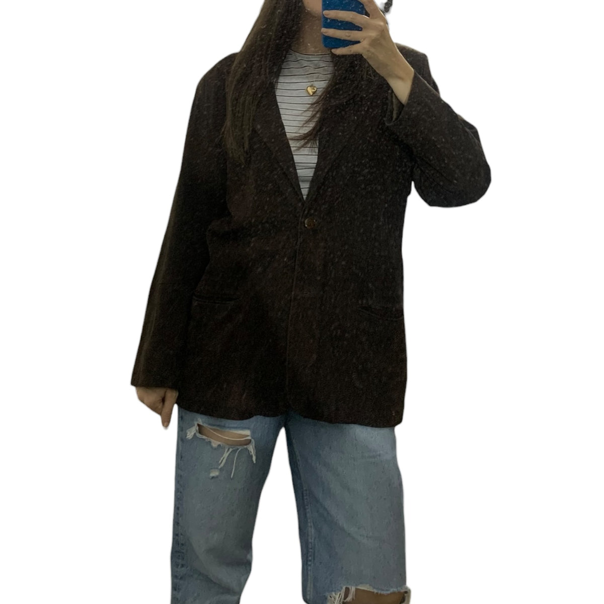 Blazer Donna Vintage Ombraluce Pelle Suede