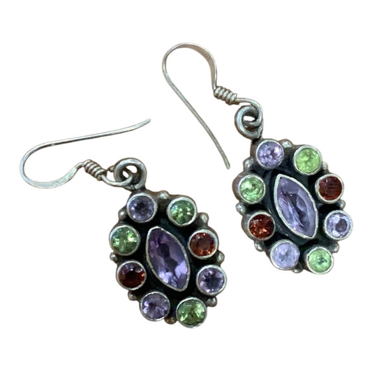 Orecchini Vintage Cristalli Multicolor
