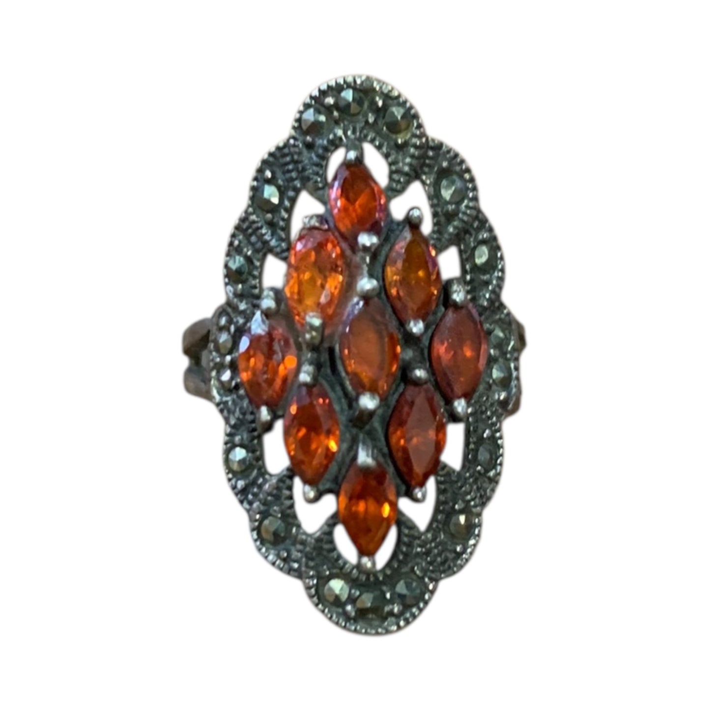 Anello Vintage Brillantini Arancione