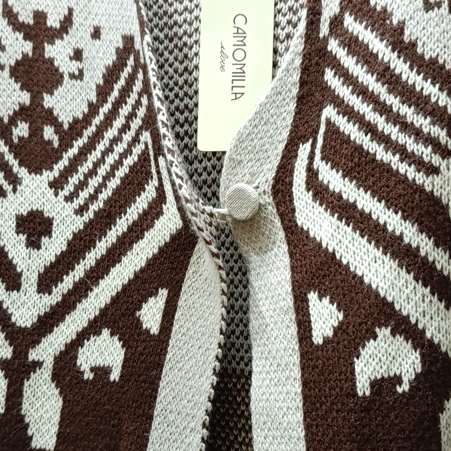 Cardigan Lungo Pocho Camomilla Fantasia Geometrica