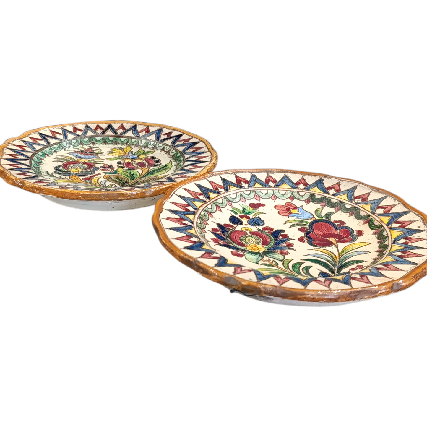 Coppia Piatti Ceramica Graffita Lapucci M.S.S.