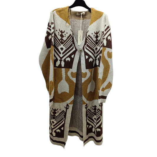 Cardigan Lungo Pocho Camomilla Fantasia Geometrica