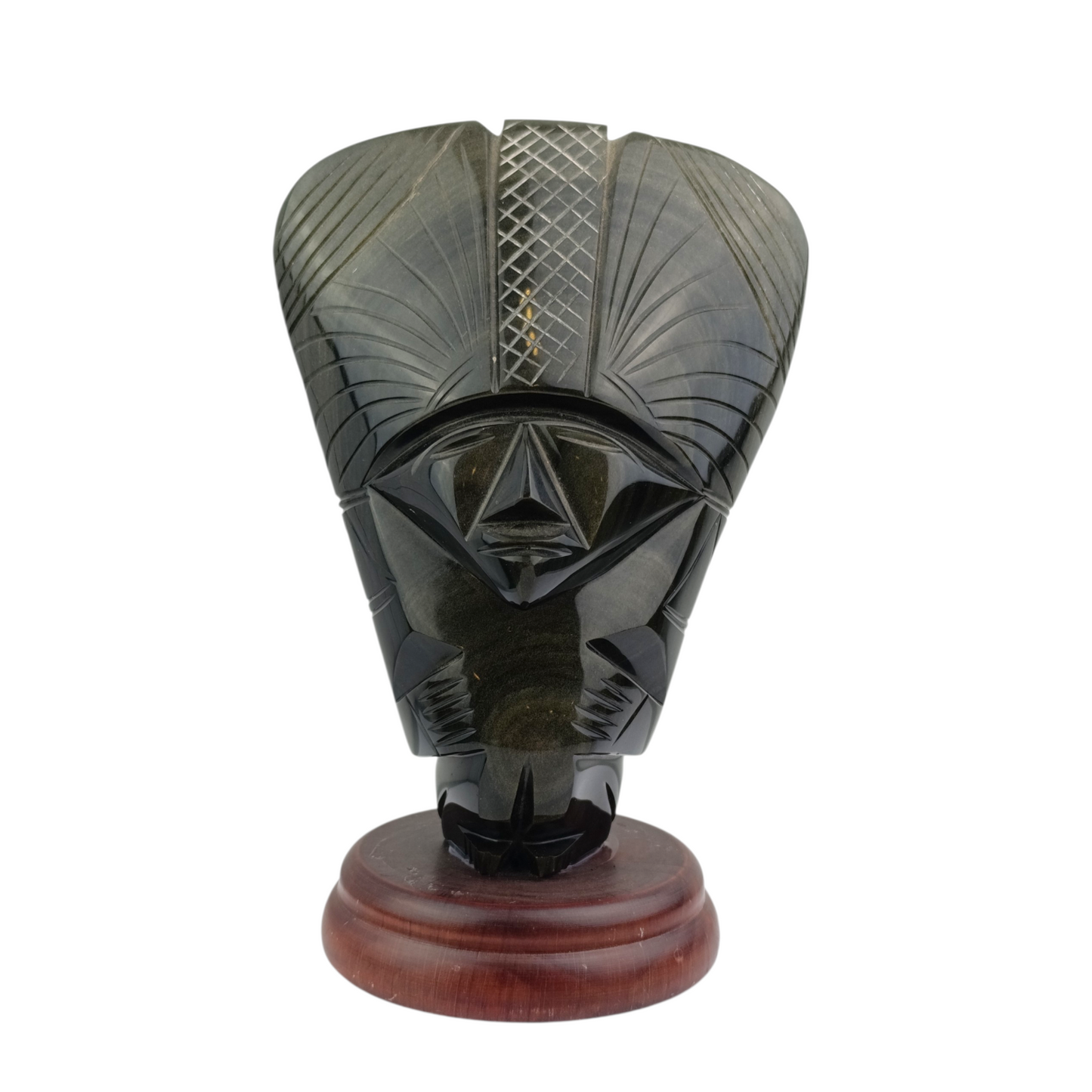 Scultura Ossidiana Figura Stile Azteco