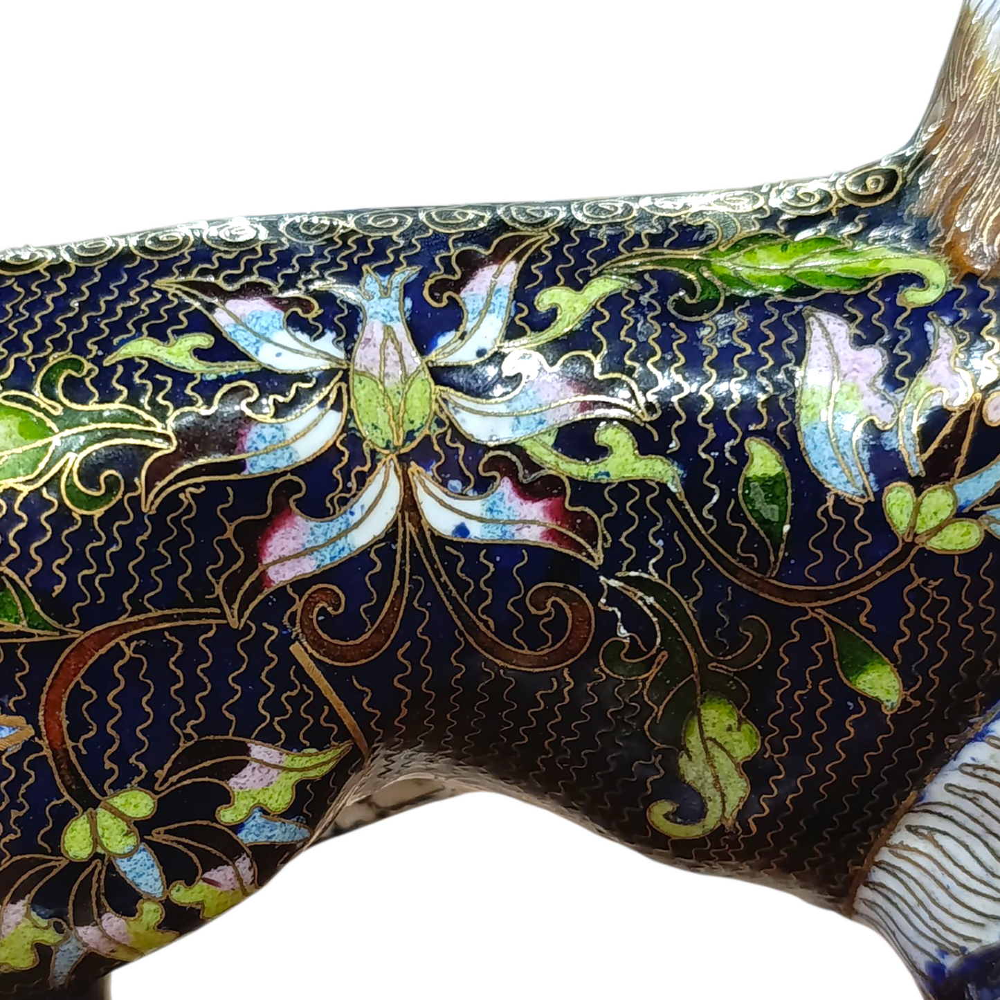 Scultura Orientale Leone Cloisonné