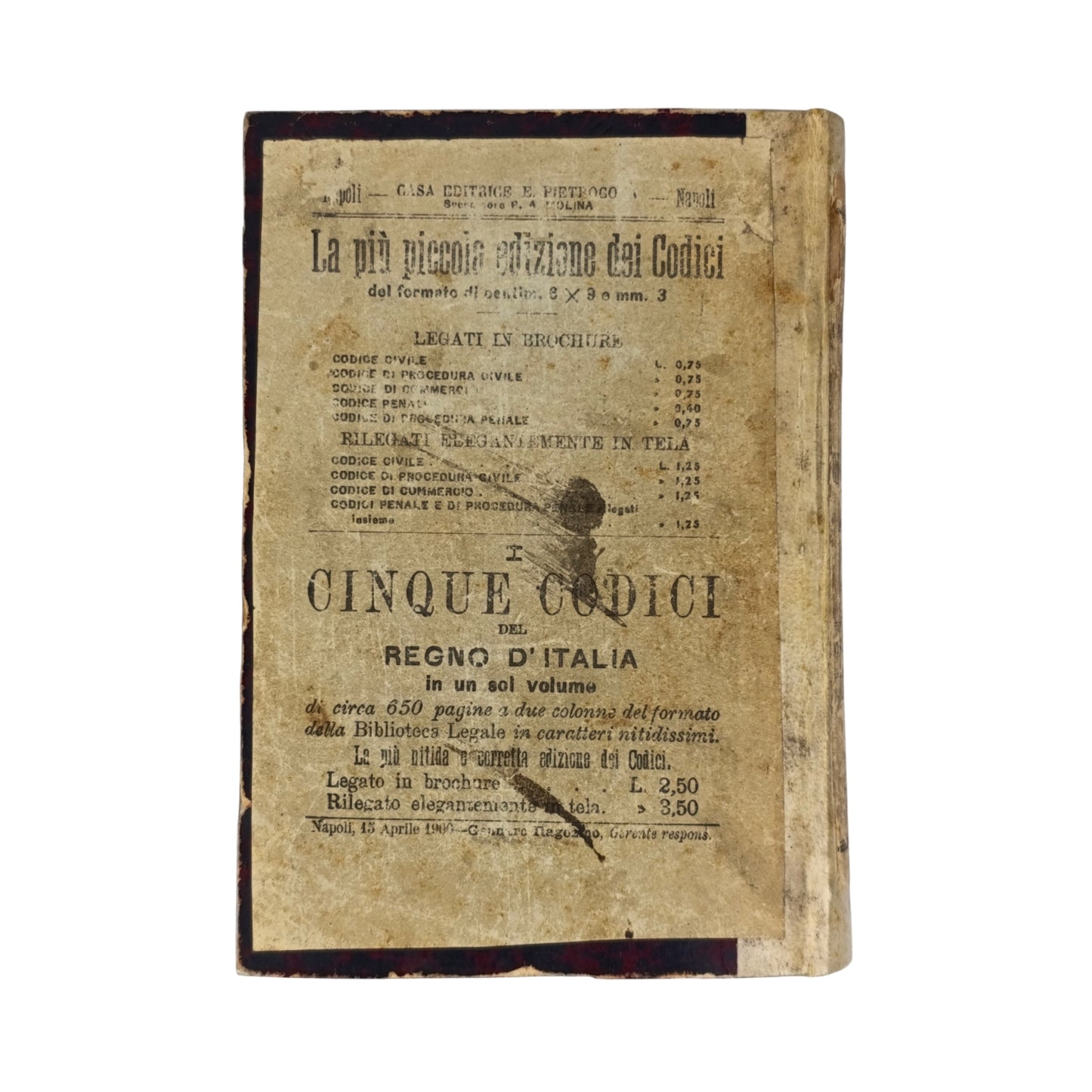 Codice Civile Annotato Pietrocola 1900