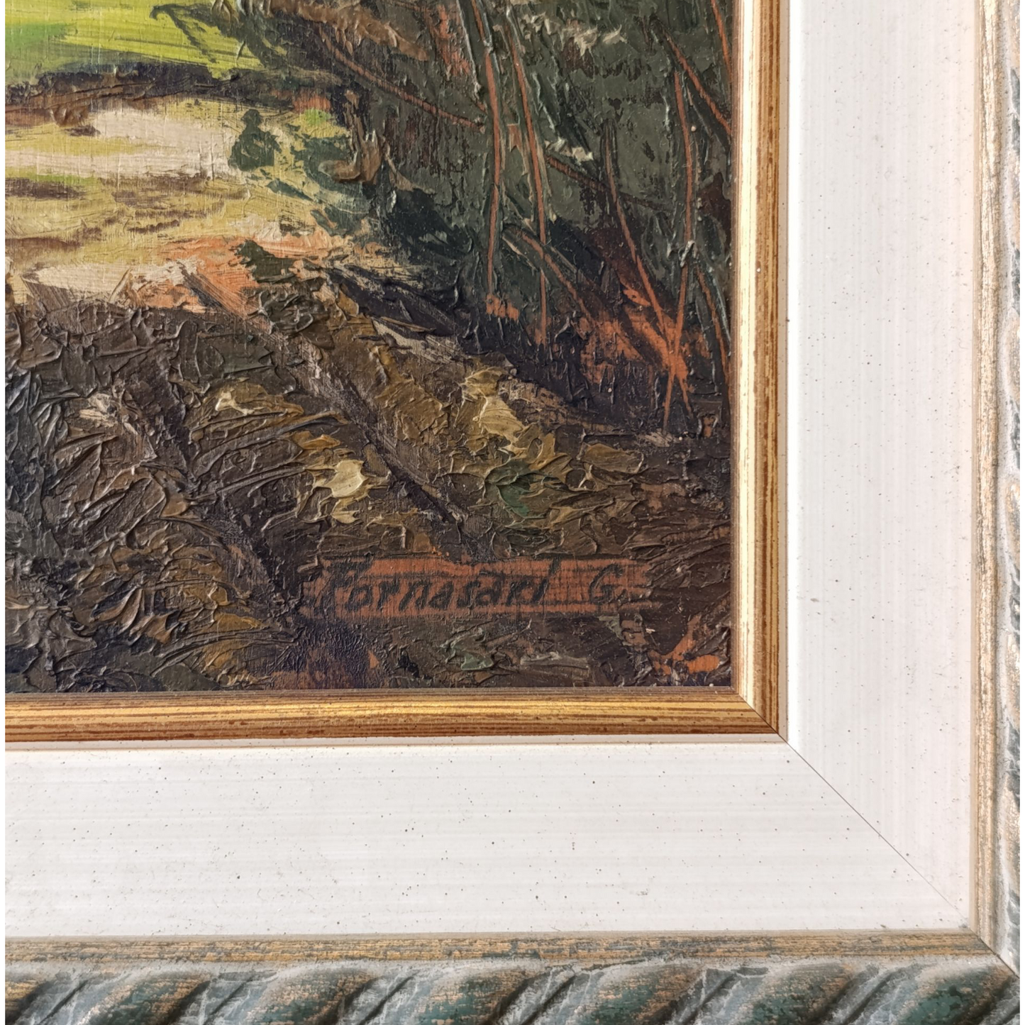 Dipinto Olio Su Tela Di Fornasari Paesaggio Alberato