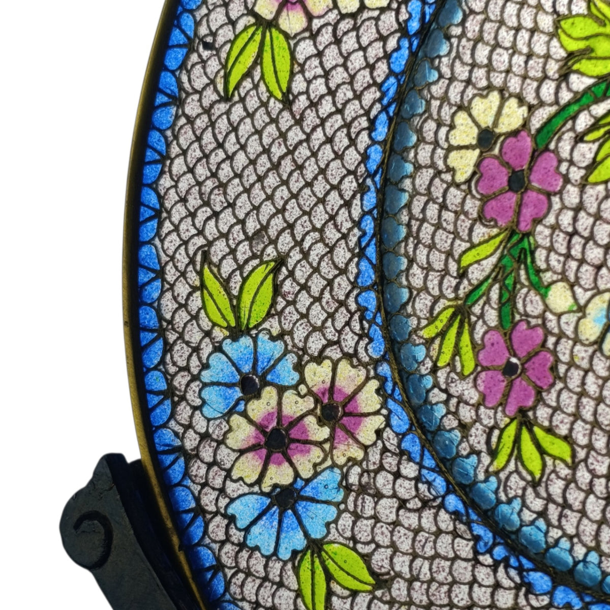 Plique-A-Jour Piatto Orientale Vetro Cloisonné